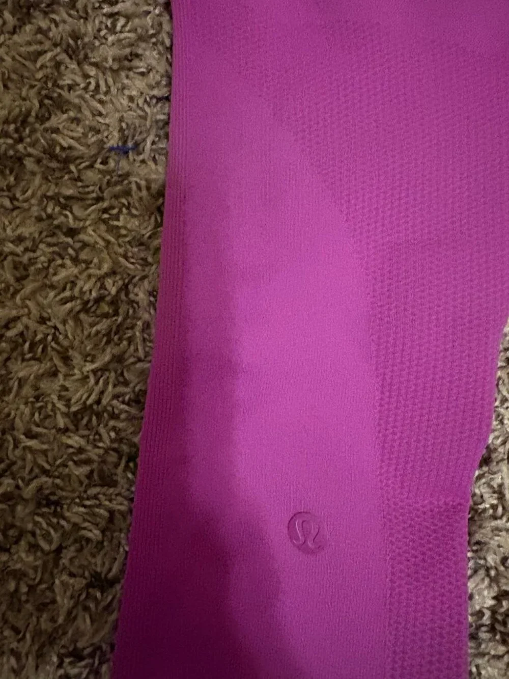 Lululemon Leggings Raspberry Purple Estimated Size 0 Ankle Length Ribbed Waist